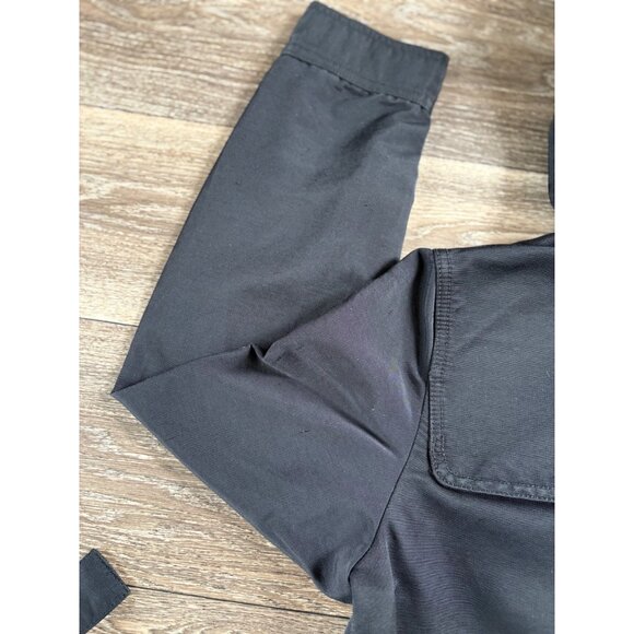 J.CREW WOMENS BLACK UTILITY COAT JACKET SIZE M HOODED BELTED LIGHTWEIGHT POCKET - Picture 8 of 9